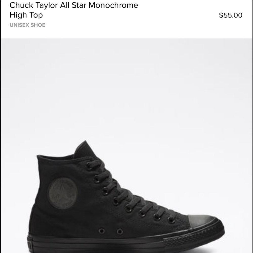 **LEGIT WORN ONCE* All Black Unisex Converse